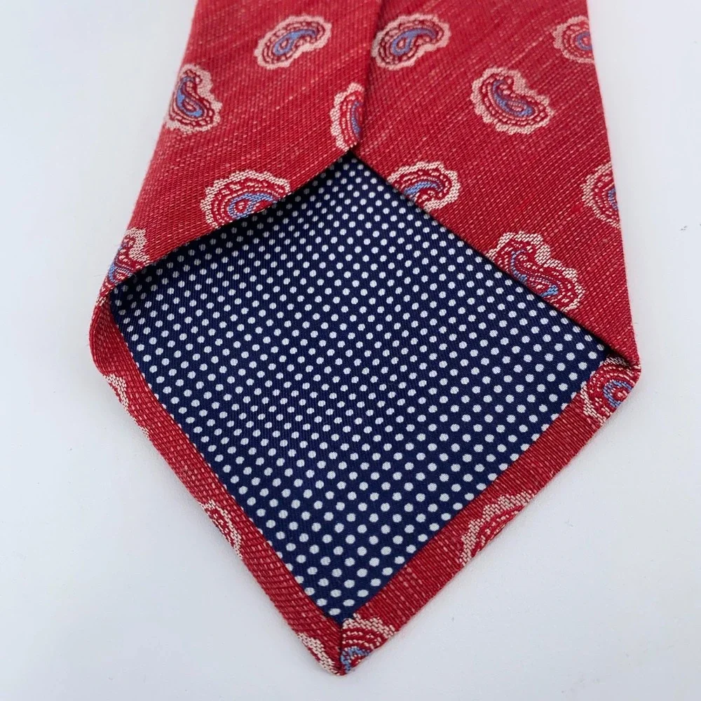 Eton Tie Mens One Size Red‎ Paisley Professional Classic Necktie Italy Made NWT